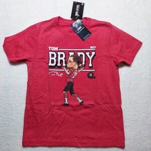 500 Level Tom Brady T-Shirt Kids Size M 8 Red New NFLPA Tampa Bay Buccaneers